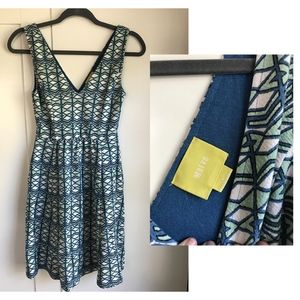 Anthropologie Maeve Mint & Blue Dress
